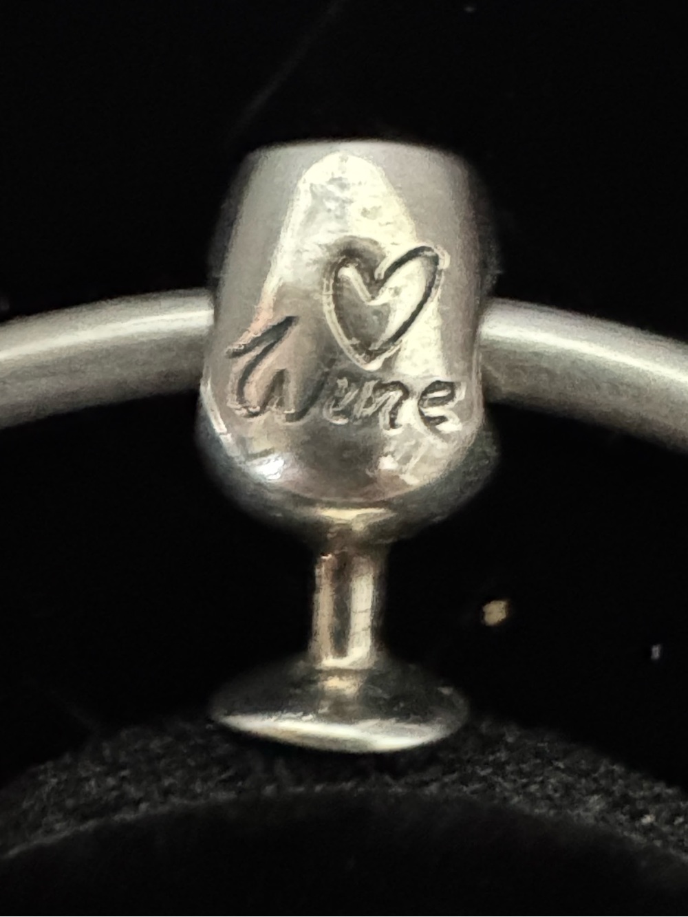 Wine Glass Charm Bead - Silver Tone Women Jewelry